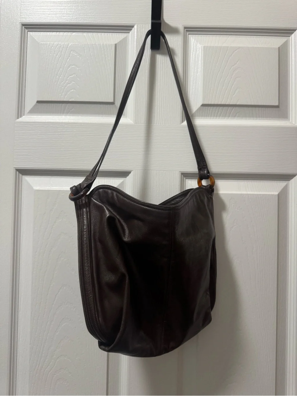 Classic Brown Leather Shoulder Bag
